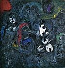 Marc Chagall Clowns at Night painting